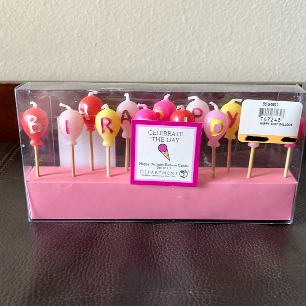 Happy Birthday Balloon Candles - Multi-Color Set of 13 by Department 56